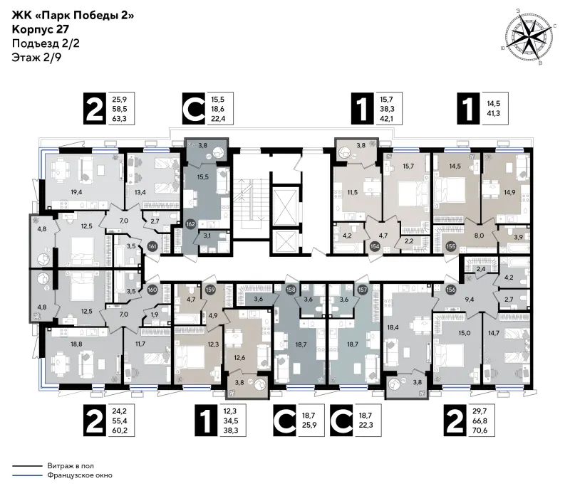 Студия 22.4 м²