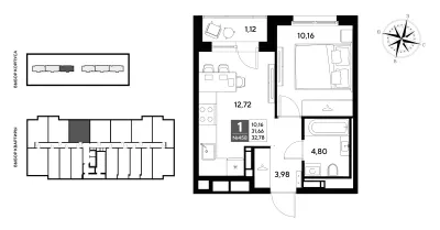 32,8 м² — планировка