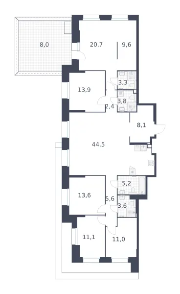 5-комн. 164.4 м²