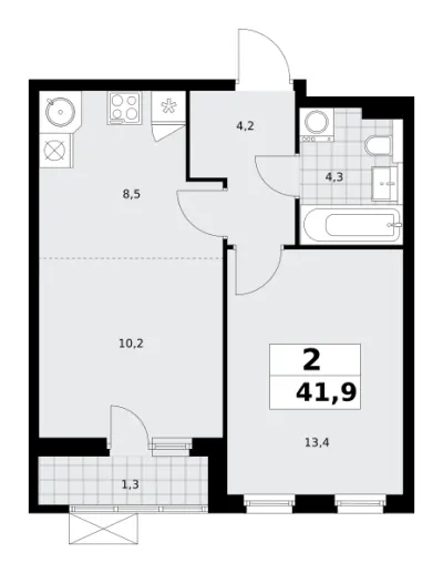 42,1 м² — планировка