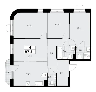 97,3 м² — планировка