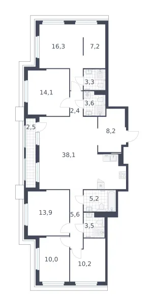 5-комн. 144.1 м²