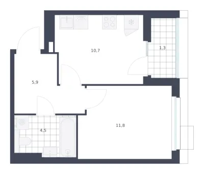 34,2 м² — планировка