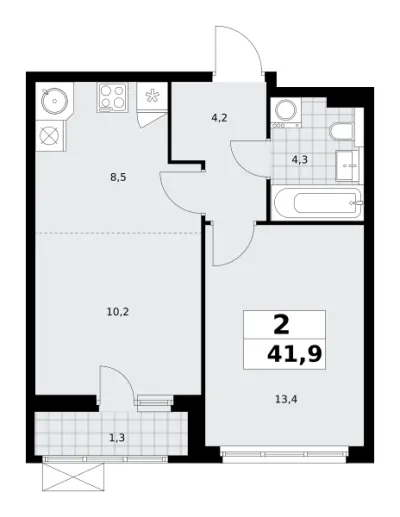 42 м² — планировка
