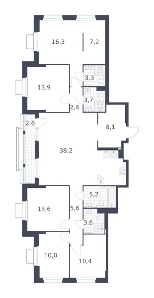 5-комн. 144.1 м²