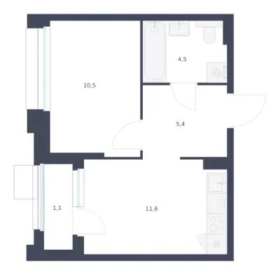 33,1 м² — планировка