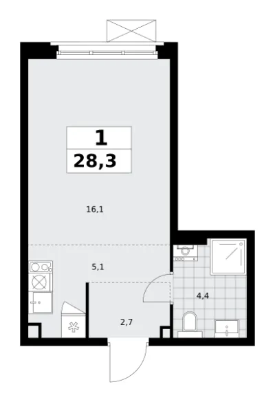 28,3 м² — планировка