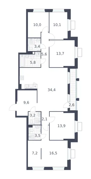 5-комн. 141.6 м²