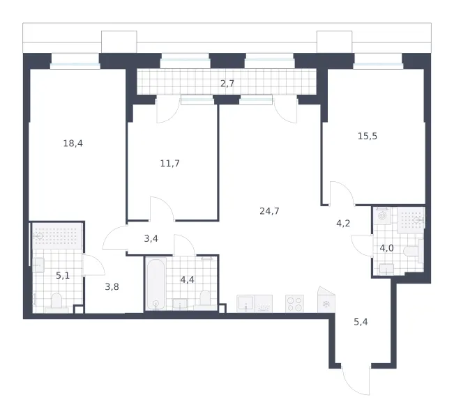 3-комн. 103.3 м²