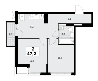 47,2 м² — планировка