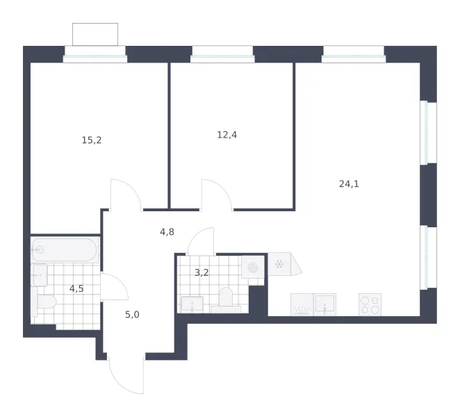 2-комн. 69.2 м²