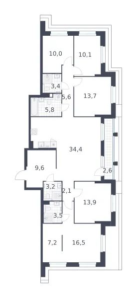 5-комн. 141.6 м²