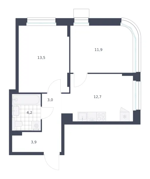 2-комн. 49.2 м²