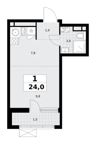 24 м² — планировка