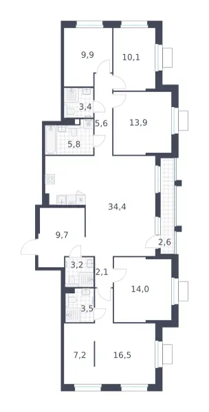5-комн. 141.9 м²