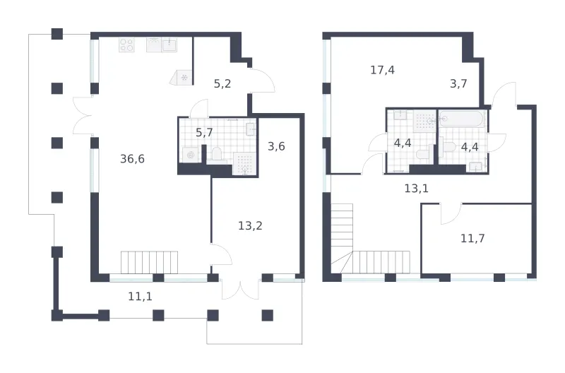 3-комн. 130.1 м²