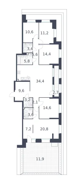 5-комн. 161.1 м²