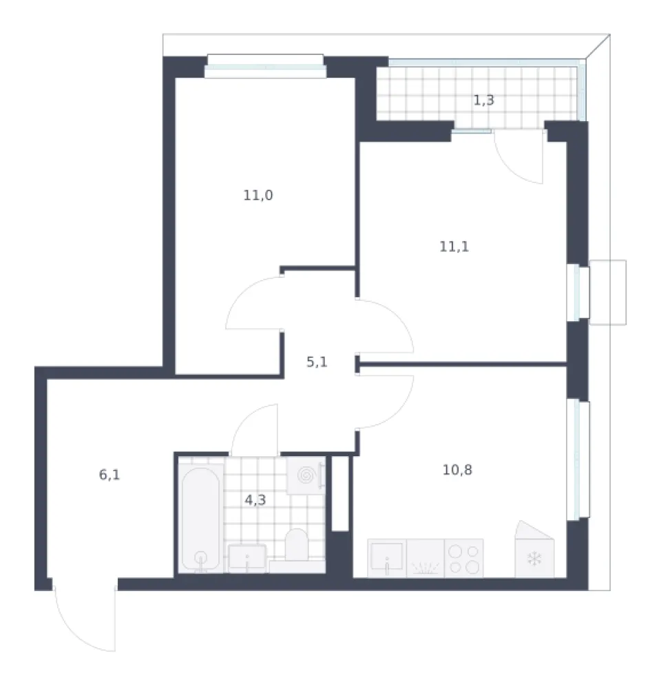 2-комн. 49,7 м²