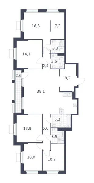 5-комн. 144.2 м²