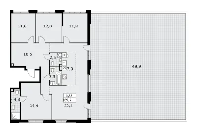 169,7 м² — планировка