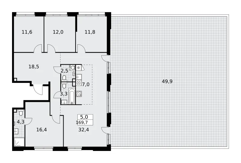5-комн. 169.7 м²
