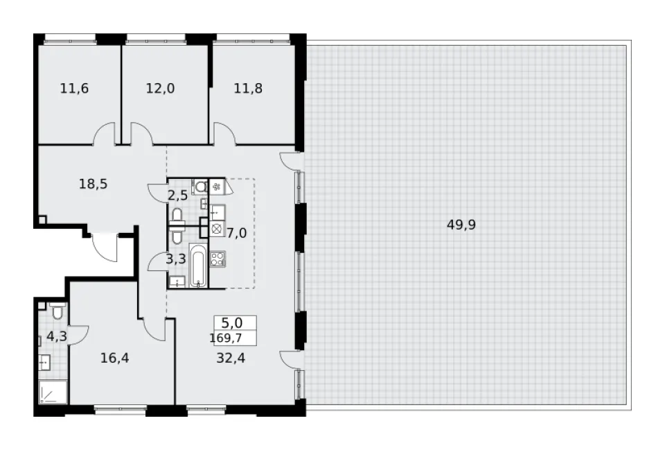5-комн. 169,7 м²