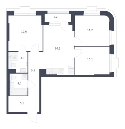 69,6 м² — планировка