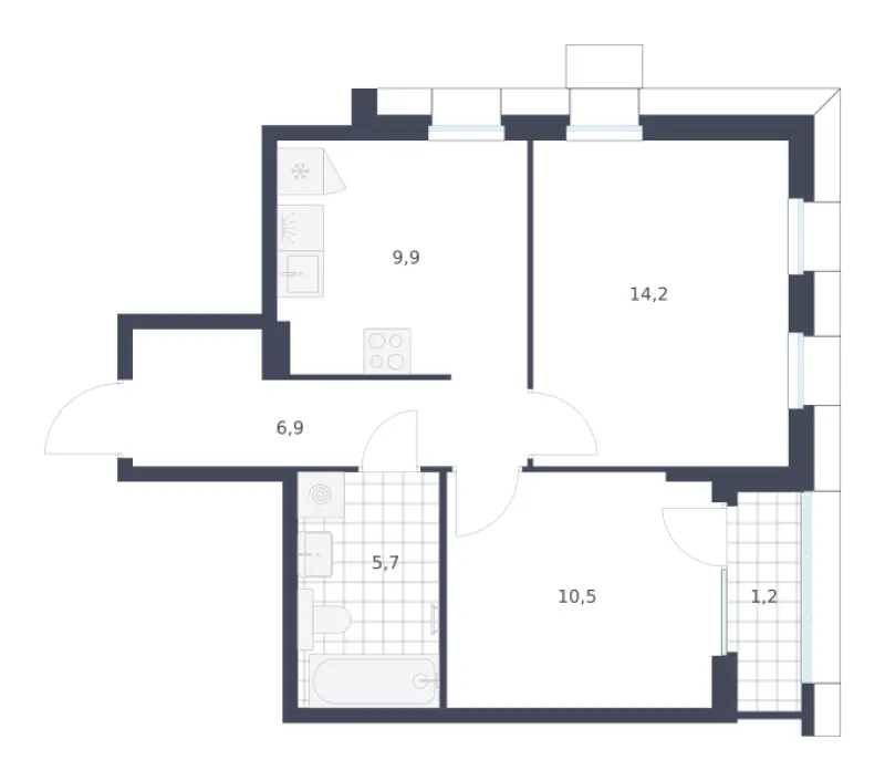 2-комн. 48.4 м²