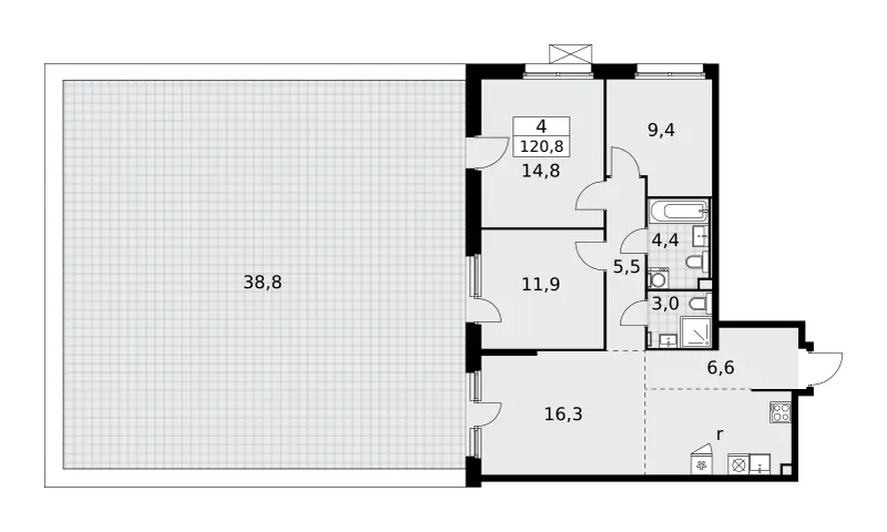 4-комн. 120.8 м²