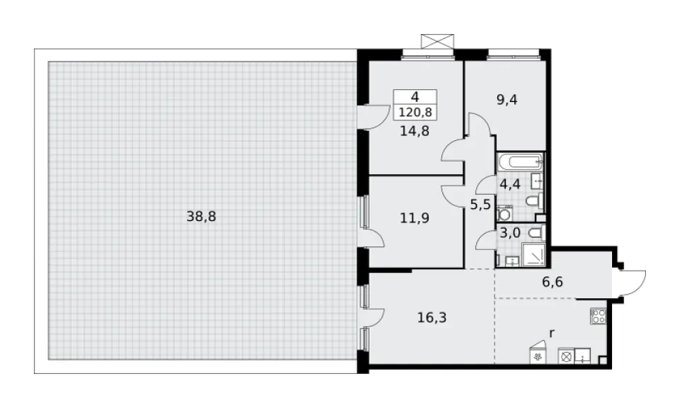 4-комн. 120,8 м²