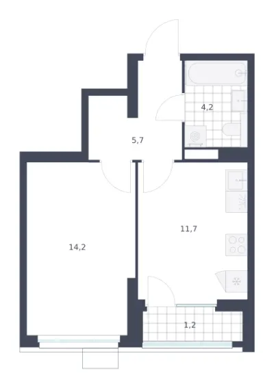 37 м² — планировка