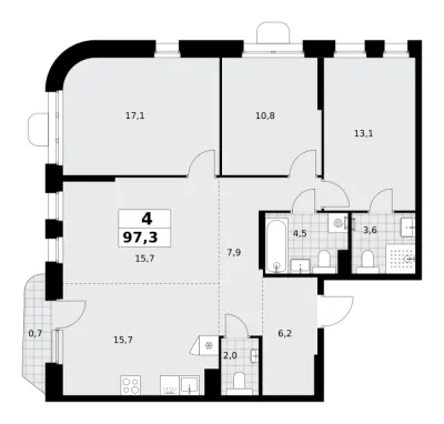 97,3 м² — планировка