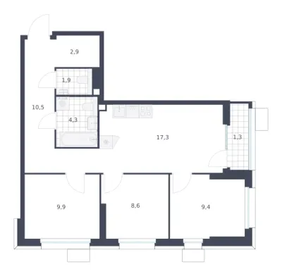 66,1 м² — планировка