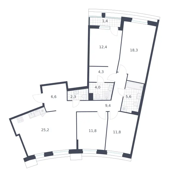 4-комн. 113.1 м²