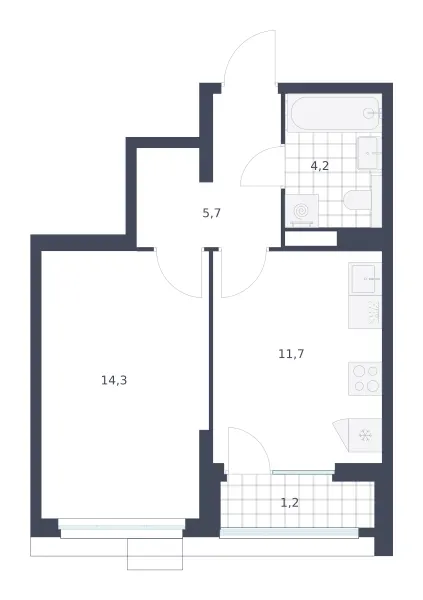 1-комн. 37,1 м²