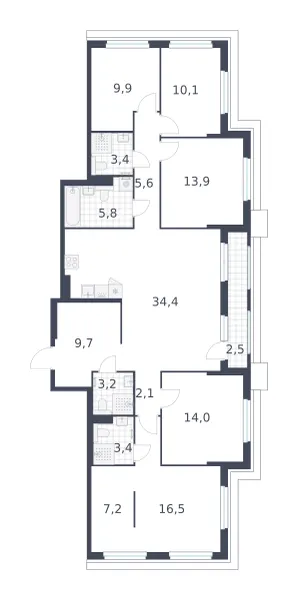 5-комн. 141.7 м²