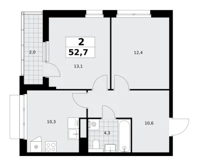 52,7 м² — планировка