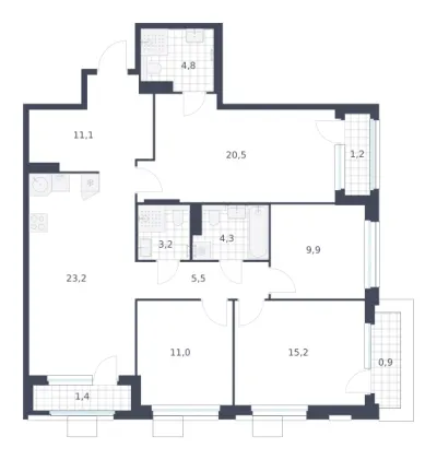 112,2 м² — планировка