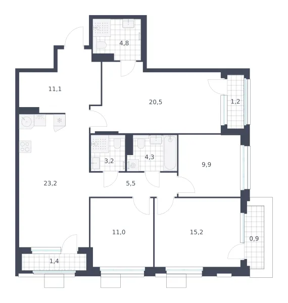 4-комн. 112,2 м²