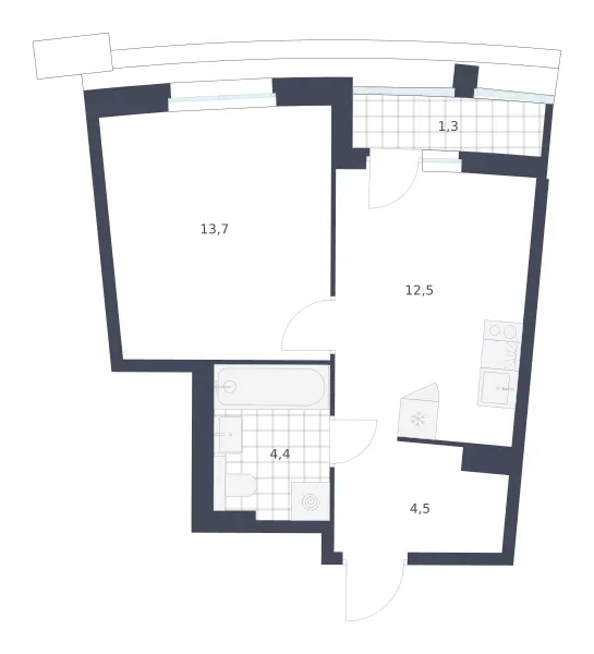 1-комн. 36.4 м²