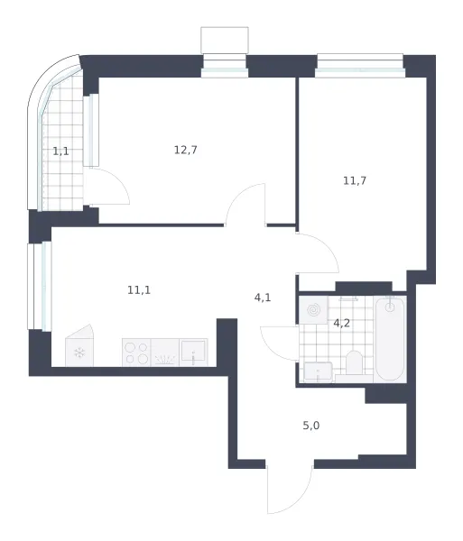 2-комн. 49,9 м²