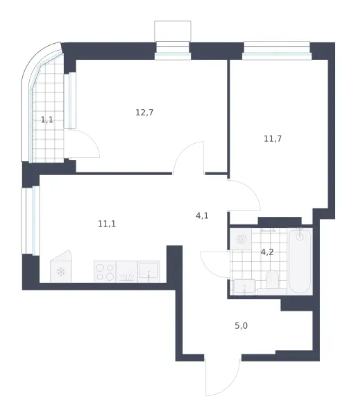 2-комн. 49.9 м²