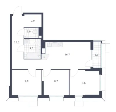 65,8 м² — планировка