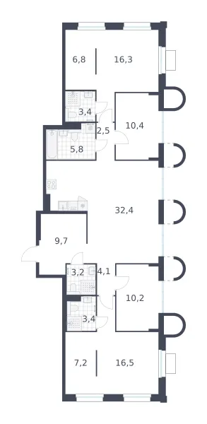 4-комн. 131.9 м²