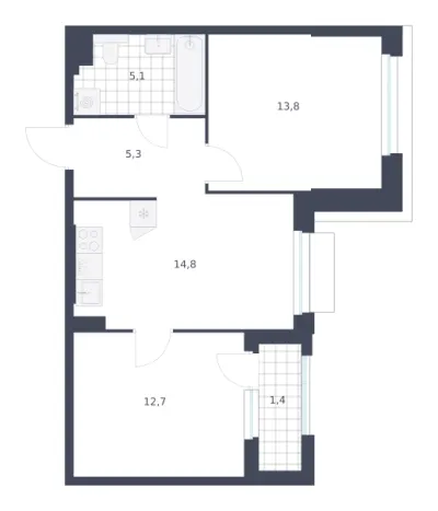 53,1 м² — планировка