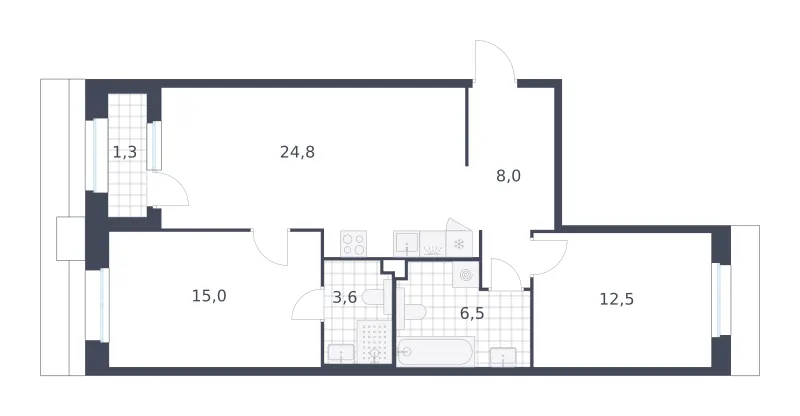 2-комн. 71.7 м²