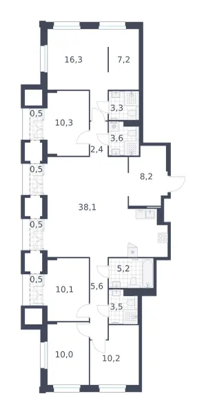 5-комн. 136 м²