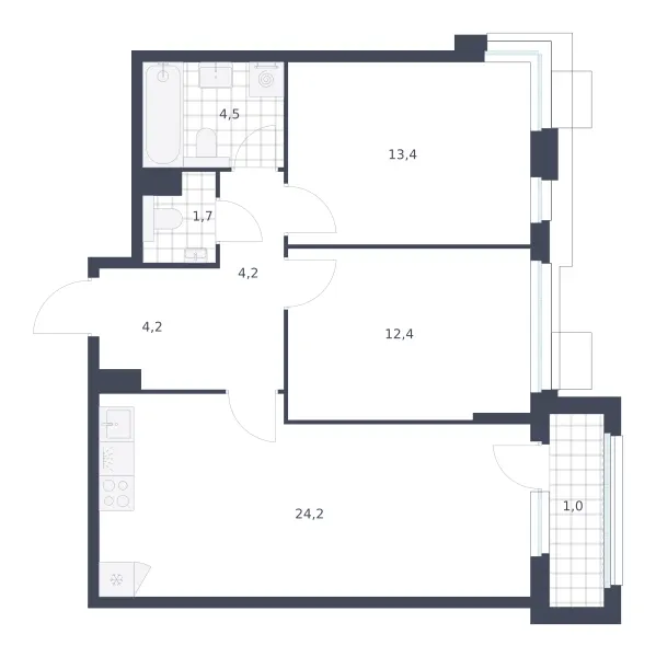 2-комн. 65.6 м²
