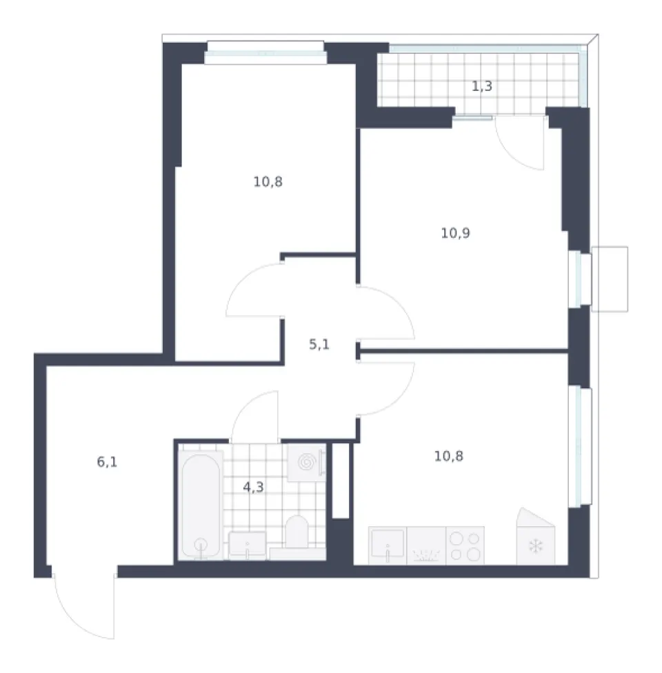 2-комн. 49,3 м²