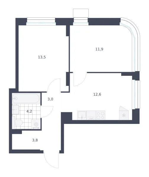 2-комн. 49 м²